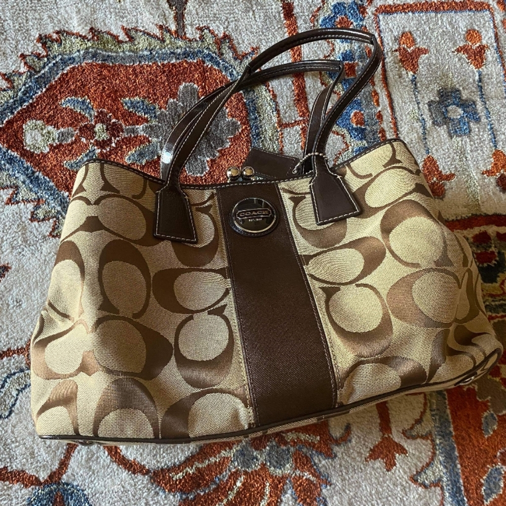 Coach Vintage Bag In Signature Canvas Large Gem
